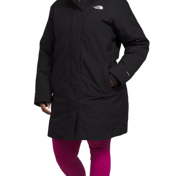 North Face Women's Plus Arctic Parka Insulated Fill Hooded Jacket 2x Black - Picture 2 of 16